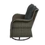 Outdoor Patio Woven Rattan Swivel Rocking Chair with Cushions