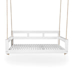 Rustic Elegance Acacia Wood Swing Bed, Farmhouse Daybed with 4 Stylish Colors & 350lb Capacity