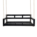 Rustic Elegance Acacia Wood Swing Bed, Farmhouse Daybed with 4 Stylish Colors & 350lb Capacity