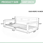 Rustic Elegance Acacia Wood Swing Bed, Farmhouse Daybed with 4 Stylish Colors & 350lb Capacity