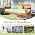 Rustic Elegance Acacia Wood Swing Bed, Farmhouse Daybed with 4 Stylish Colors & 350lb Capacity