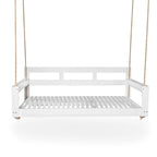 Rustic Elegance Acacia Wood Swing Bed, Farmhouse Daybed with 4 Stylish Colors & 350lb Capacity