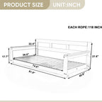 Rustic Elegance Acacia Wood Swing Bed, Farmhouse Daybed with 4 Stylish Colors & 350lb Capacity