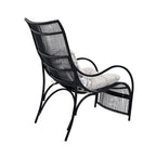 3 Pieces Wicker Outdoor Patio Furniture Set with Lounge Chair, Balcony Chairs Table Set with Cushions, Ottoman