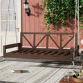 Acacia Wood Twin Size Patio Swing Bed by Leisure Zone