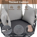 34W Outdoor Porch Swing Chair Hanging Basket with UV Resistant Cushion, Olefin Fabric - N/A