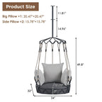 34W Outdoor Porch Swing Chair Hanging Basket with UV Resistant Cushion, Olefin Fabric - N/A