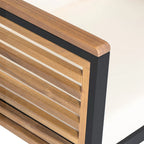 Outdoor Acacia Wood and Metal Patio Chair with Cushions