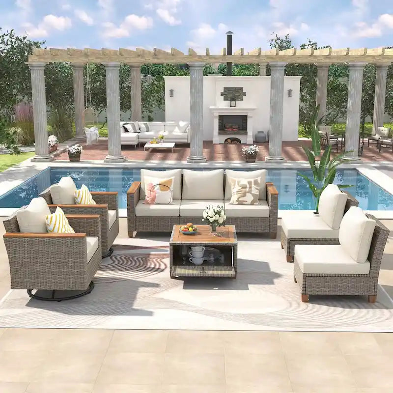8-Piece Wicker Outdoor Patio Furniture Set