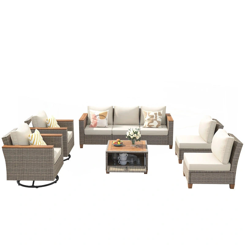 8-Piece Wicker Outdoor Patio Furniture Set