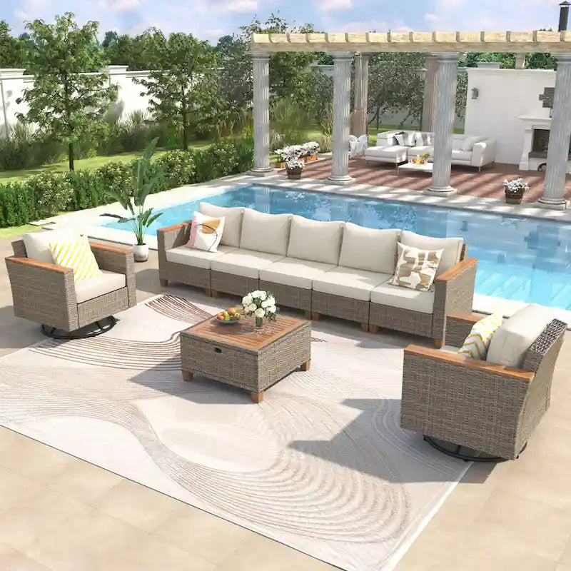 8-Piece Wicker Outdoor Patio Furniture Set