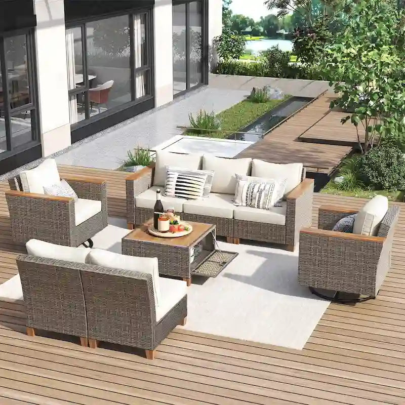 8-Piece Wicker Outdoor Patio Furniture Set