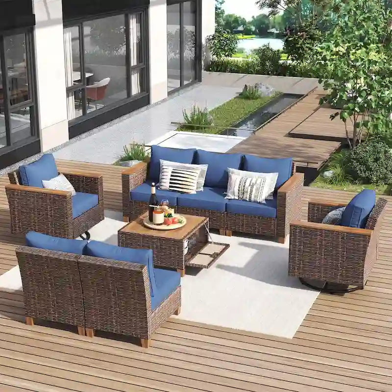 8-Piece Wicker Outdoor Patio Furniture Set