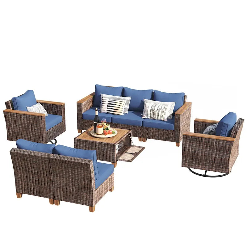 8-Piece Wicker Outdoor Patio Furniture Set