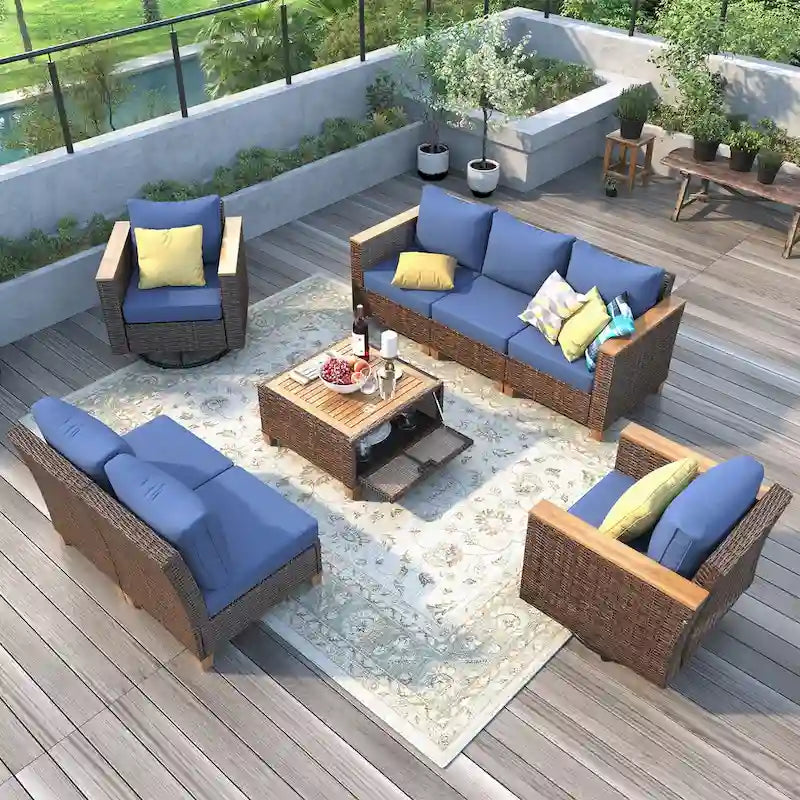 8-Piece Wicker Outdoor Patio Furniture Set