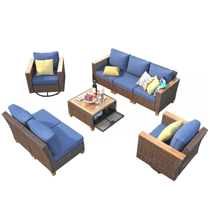 8-Piece Wicker Outdoor Patio Furniture Set