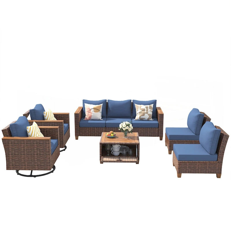 8-Piece Wicker Outdoor Patio Furniture Set