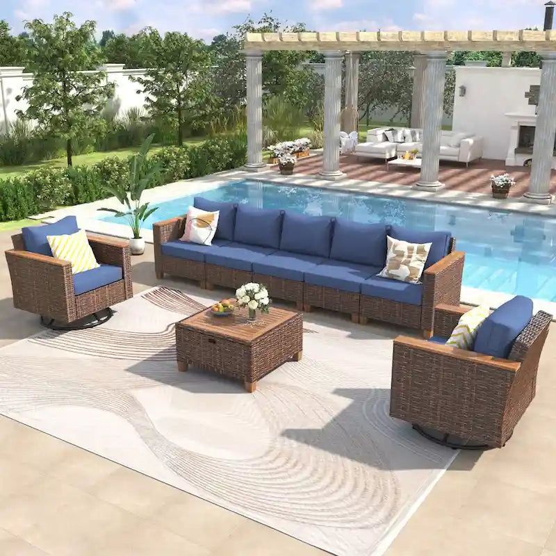 8-Piece Wicker Outdoor Patio Furniture Set