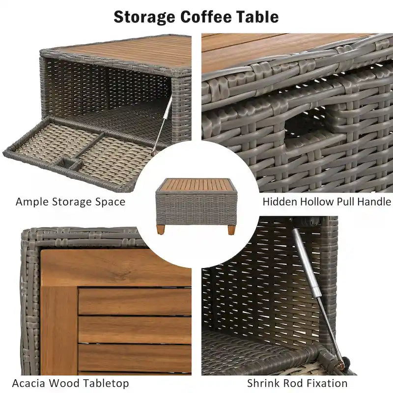 8-Piece Wicker Outdoor Patio Furniture Set