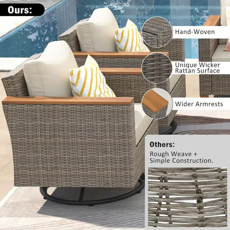 8-Piece Wicker Outdoor Patio Furniture Set