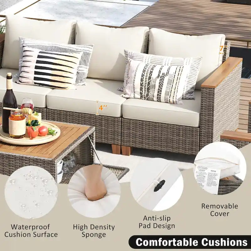8-Piece Wicker Outdoor Patio Furniture Set