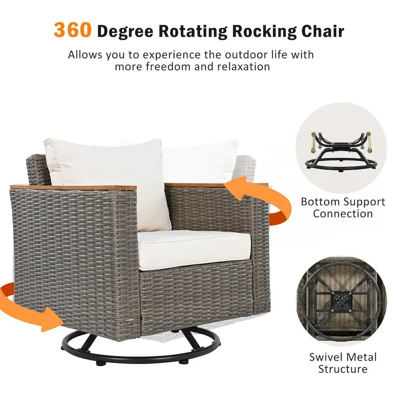8-Piece Wicker Outdoor Patio Furniture Set