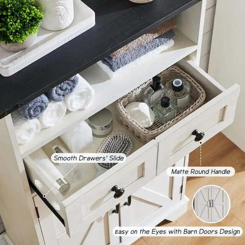 24 Farmhouse Bathroom Floor Cabinet, Wide Bathroom Storage Cabinet