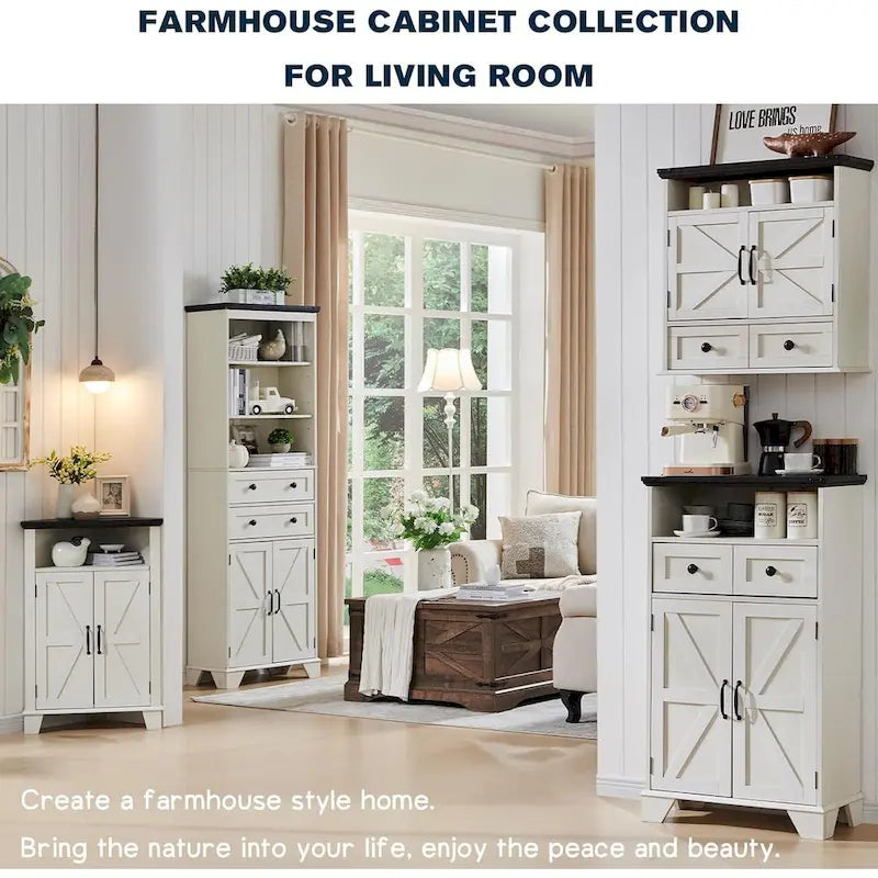 24 Farmhouse Bathroom Floor Cabinet, Wide Bathroom Storage Cabinet