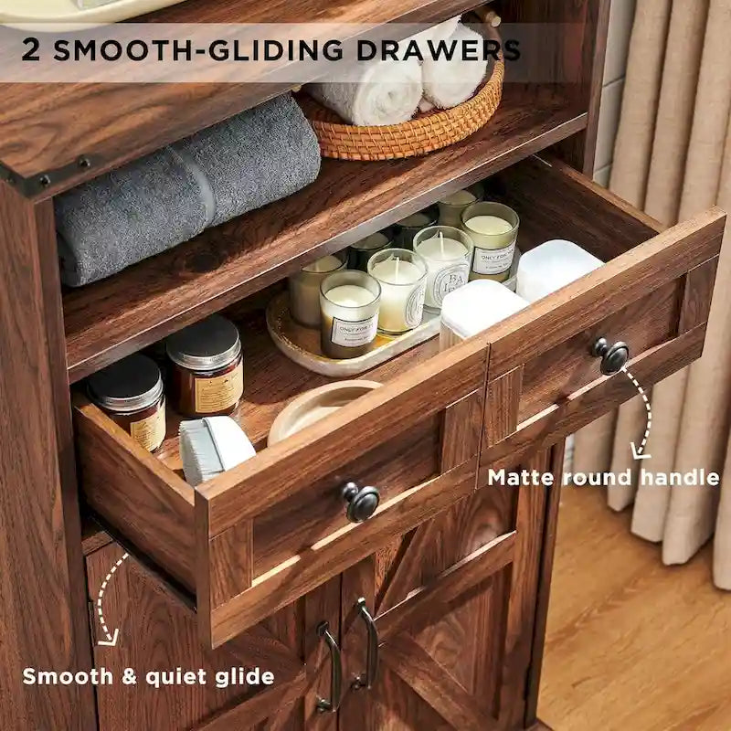 24 Farmhouse Bathroom Floor Cabinet, Wide Bathroom Storage Cabinet