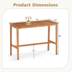 Costway 54 x 22 Acacia Wood Counter Height Table with Slatted - See Details