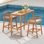 Costway 54 x 22 Acacia Wood Counter Height Table with Slatted - See Details