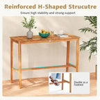 Costway 54 x 22 Acacia Wood Counter Height Table with Slatted - See Details