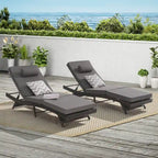 Outdoor Wicker Long Reclining Chair Set of 2