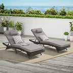 Outdoor Wicker Long Reclining Chair Set of 2