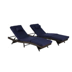 Outdoor Wicker Long Reclining Chair Set of 2