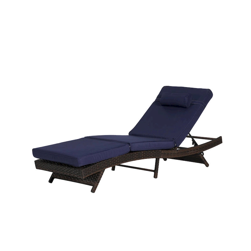 Outdoor Wicker Long Reclining Chair Set of 2