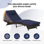 Outdoor Wicker Long Reclining Chair Set of 2