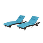 Outdoor Wicker Long Reclining Chair Set of 2
