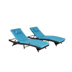 Outdoor Wicker Long Reclining Chair Set of 2