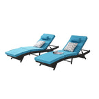 Outdoor Wicker Long Reclining Chair Set of 2