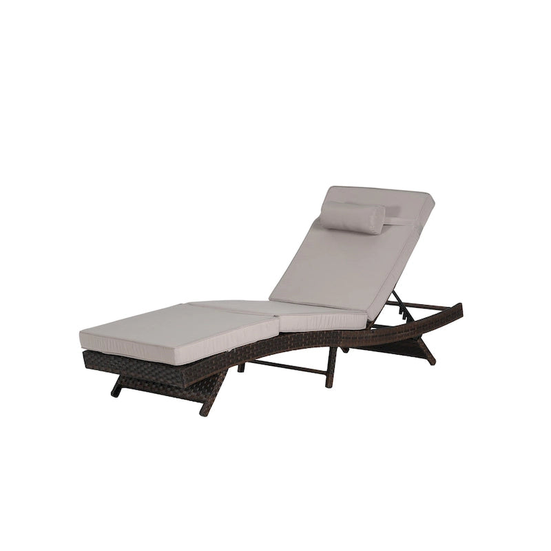Outdoor Wicker Long Reclining Chair Set of 2