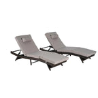 Outdoor Wicker Long Reclining Chair Set of 2