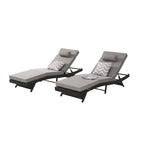 Outdoor Wicker Long Reclining Chair Set of 2