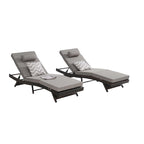 Outdoor Wicker Long Reclining Chair Set of 2