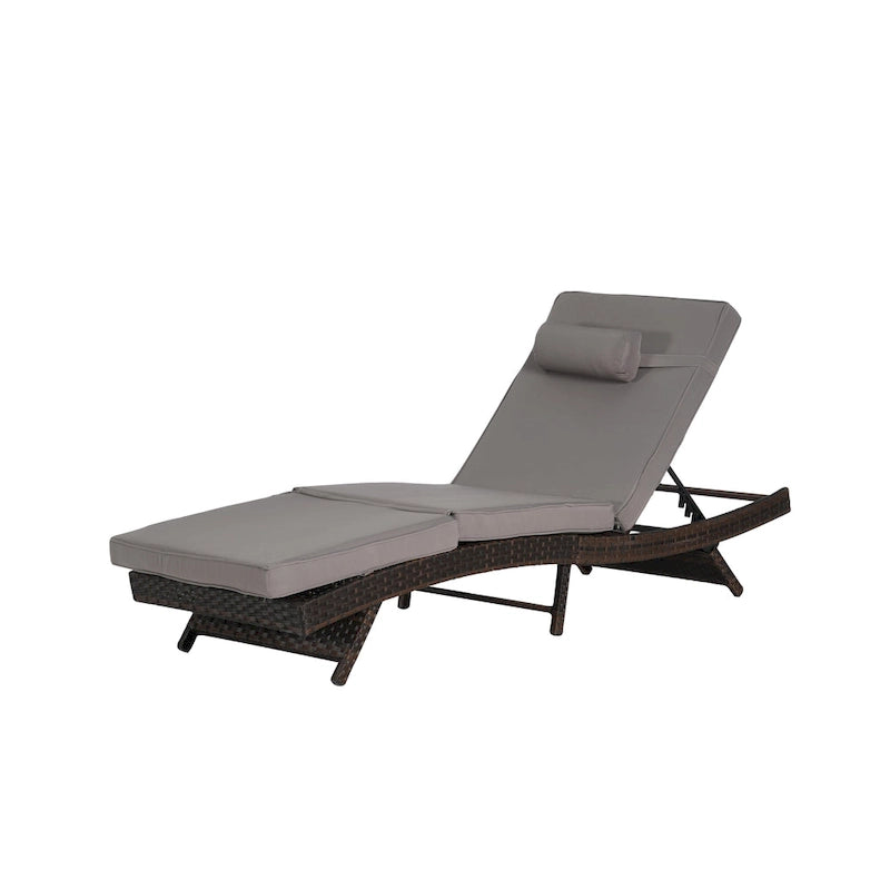 Outdoor Wicker Long Reclining Chair Set of 2