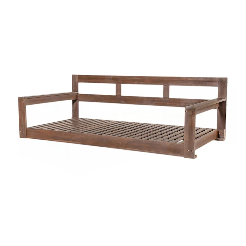 Patio Wooden Twin Size Porch Swing Daybed Frame