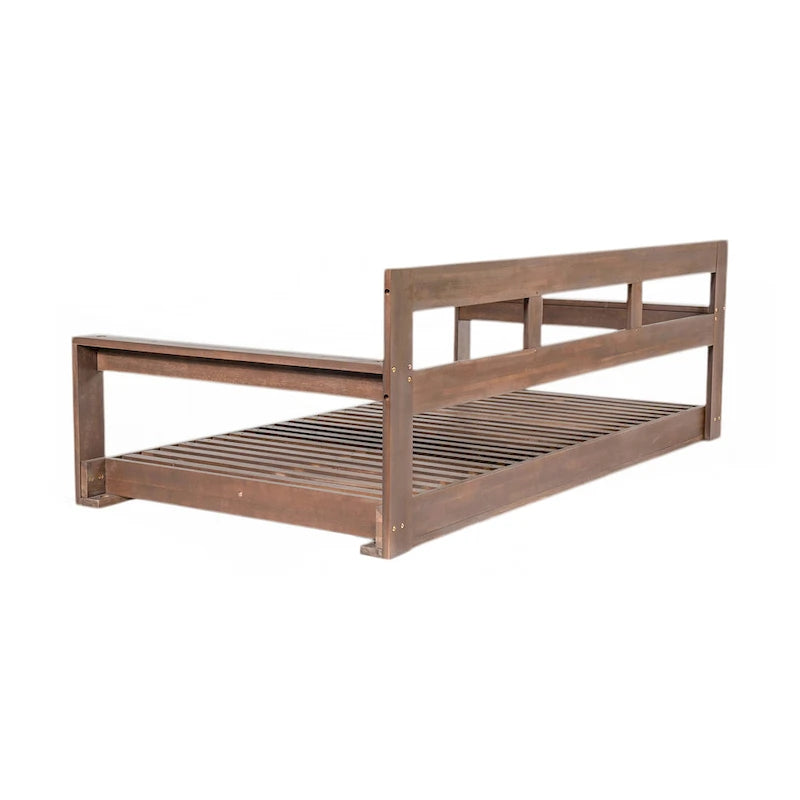 Patio Wooden Twin Size Porch Swing Daybed Frame
