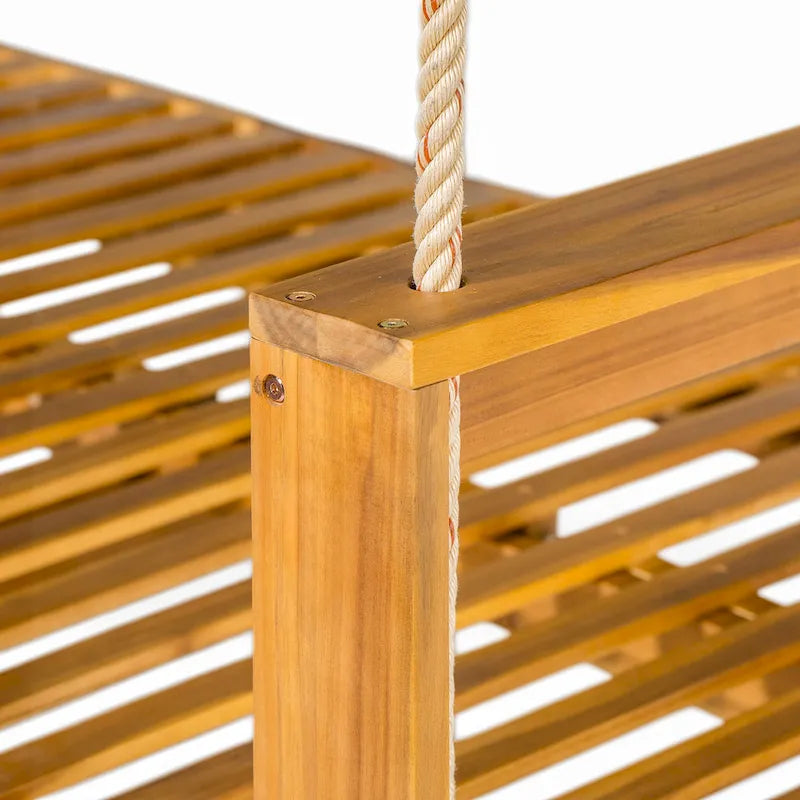 Patio Wooden Twin Size Porch Swing Daybed Frame