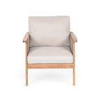 Outdoor Acacia Wood and Rope Patio Chair with Cushions (Set of 2)