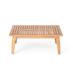 Outdoor 4-piece Acacia Wood and Rope Sectional Patio Sofa Set